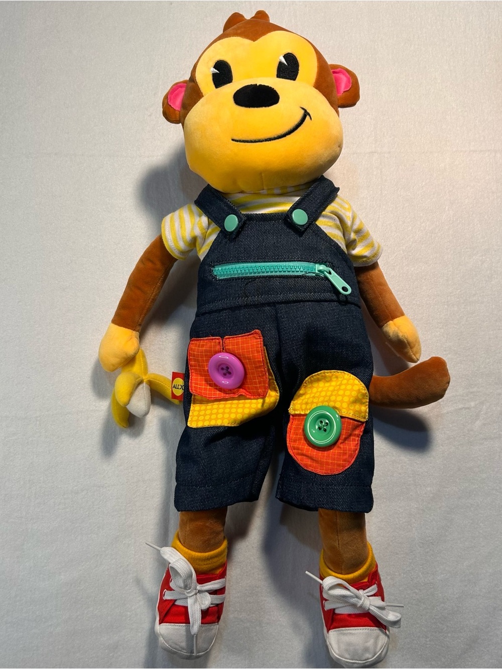 ALEX Toys Little Hands Learn to Dress Monkey Plush Stuffed Toy 21" NWOT